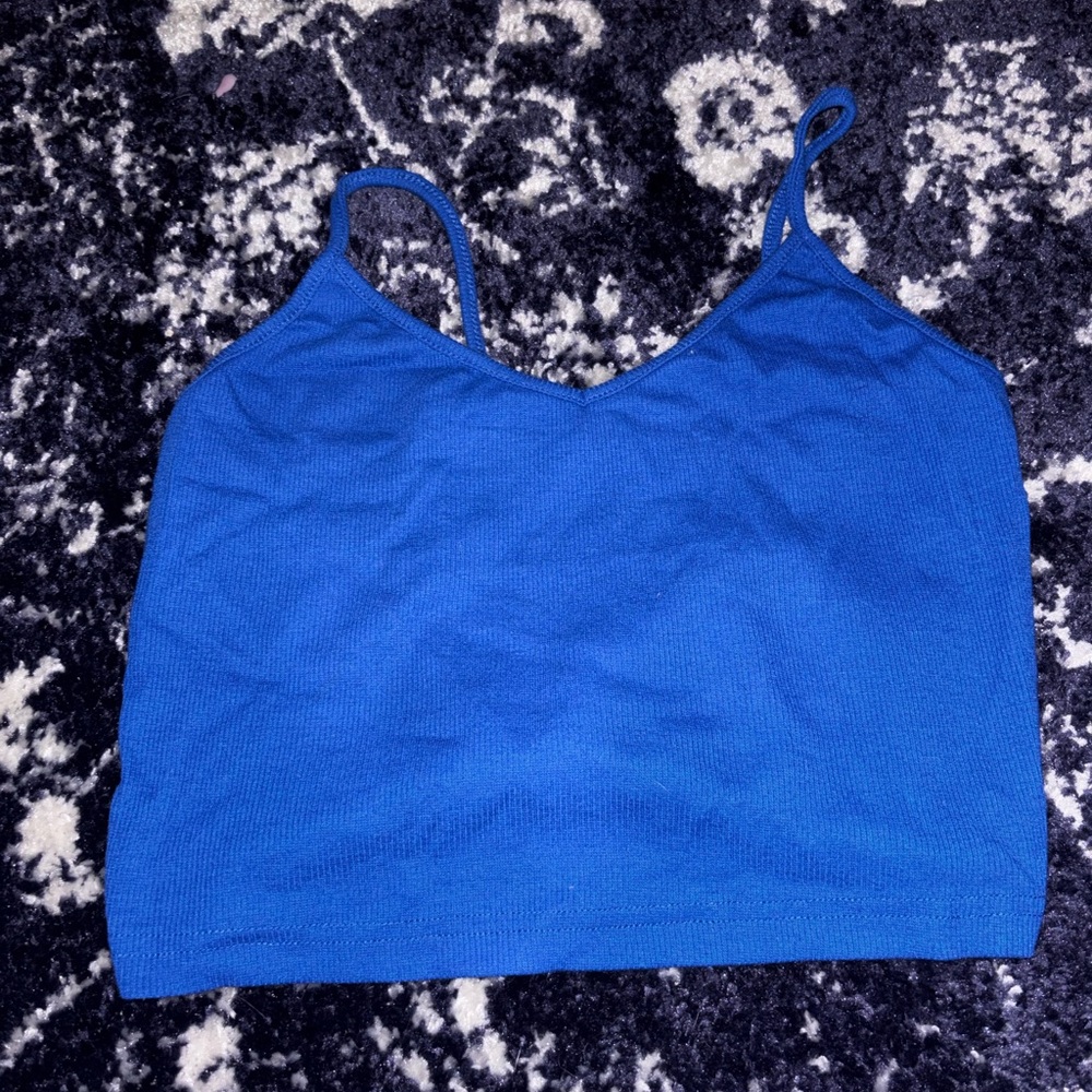 Blue Cropped Tank Top